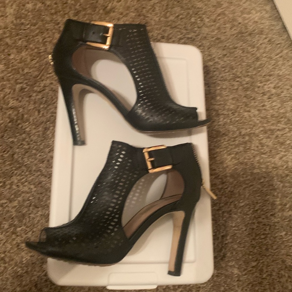 Louise et Cie Black Peep-Toe Heels